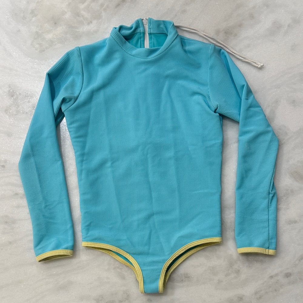 LainSnow Aqua and Yellow Kids Rashguard